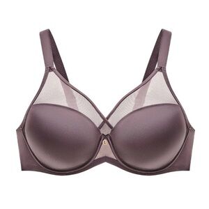 UNDERSTANCE Sz 32G Mesh Contour Flexiwire Plunge Bra In Grey NEW WITH TAG